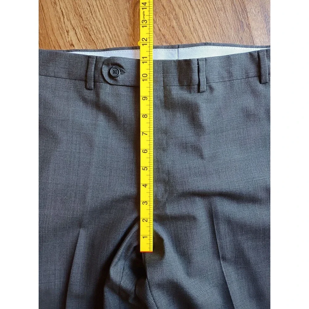 John W. Nordstrom JWN Glen Plaid Wool Dress Pants 32W Traditional Fit